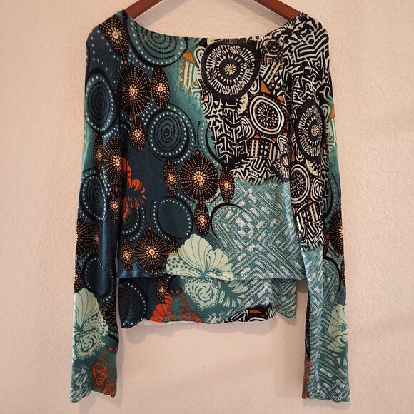 Y2K Metric Cropped Multicolor Floral Cardigan & Tank Set with Beaded Jeweled Det - Picture 4 of 8